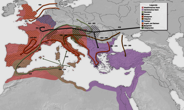 Karte Völkerwanderung